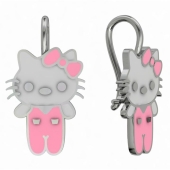 Детские серьги из серебра Hello Kitty