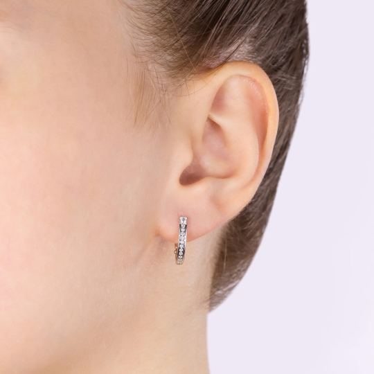 Серьги из серебра с фианитами