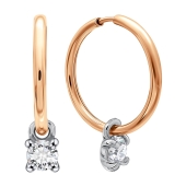 Серьги-трансформеры из золота с фианитами