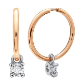 Серьги-трансформеры из золота с фианитами