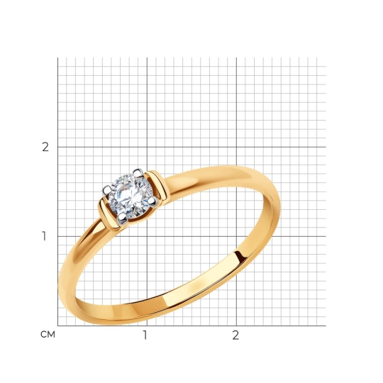Кольцо из золота со Swarovski Zirconia
