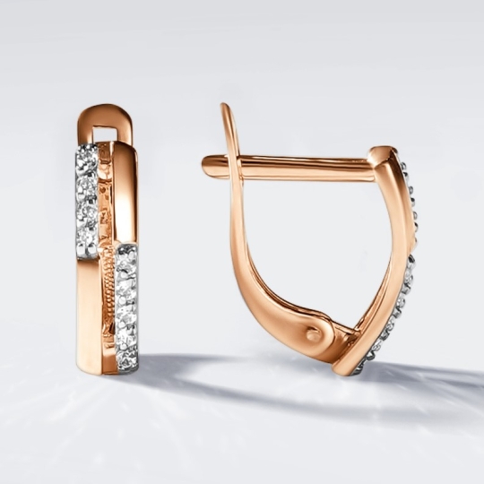 Серьги из золота с фианитами