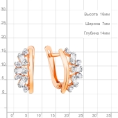 Серьги из золоченого серебра с фианитами