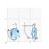Серьги из серебра с топазами
