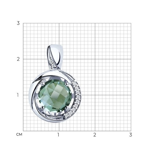 Серьги из серебра с кварцами и фианитами