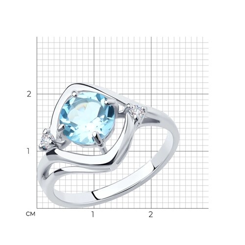 Кольцо из серебра с фианитами