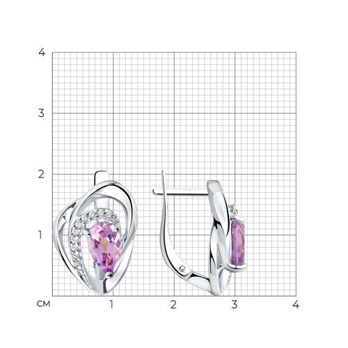 Кольцо из серебра с гранатом и фианитами