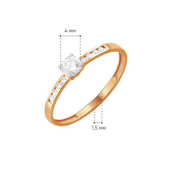 Кольцо из золота с фианитами