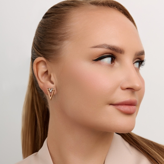 Серьги из золота с фианитами