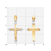 Подвеска из комбинированного золота с бриллиантами