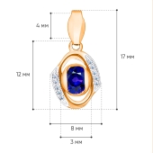 Подвеска из золота с бриллиантами и сапфиром