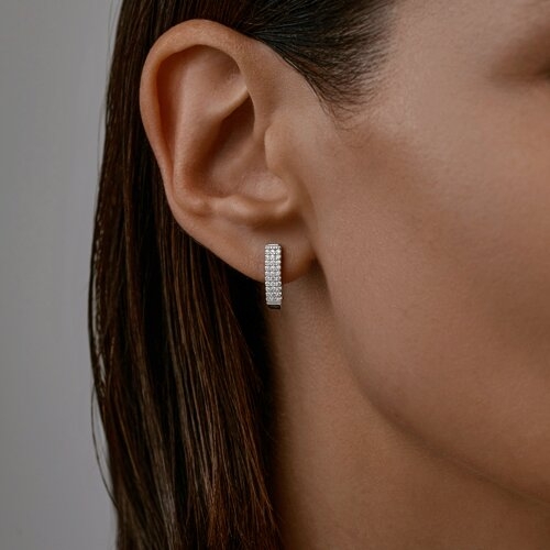 Серьги из серебра с фианитами