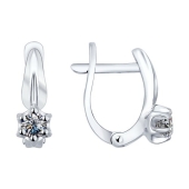 Серьги из серебра со Swarovski Zirconia