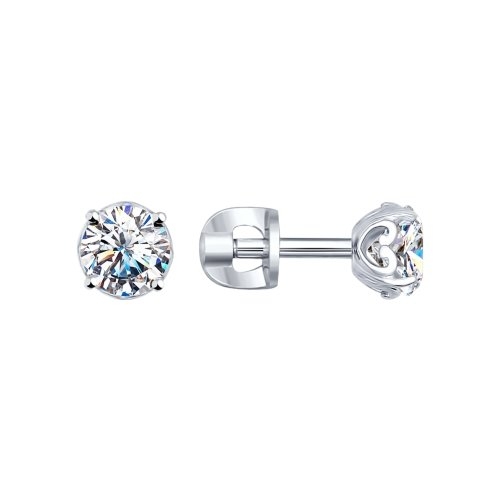 Серьги из серебра со Swarovski Zirconia