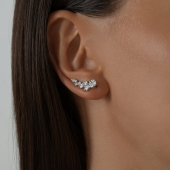 Серьги из серебра с фианитами