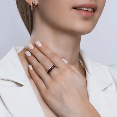 Серьги из серебра с халцедонами