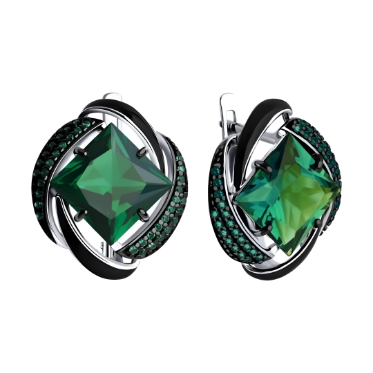 Серьги из серебра с бриллиантами