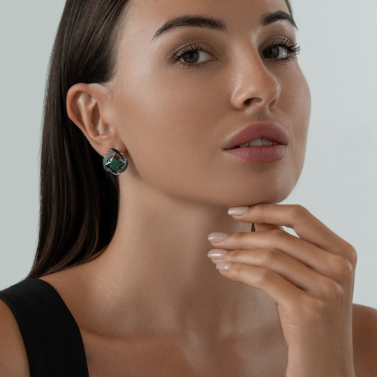 Серьги из серебра с бриллиантами