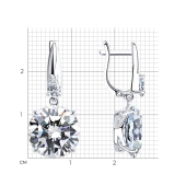 Серьги из серебра с фианитами