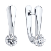 Серьги из белого золота с бриллиантами