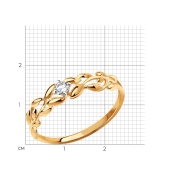 Кольцо из золота с фианитом