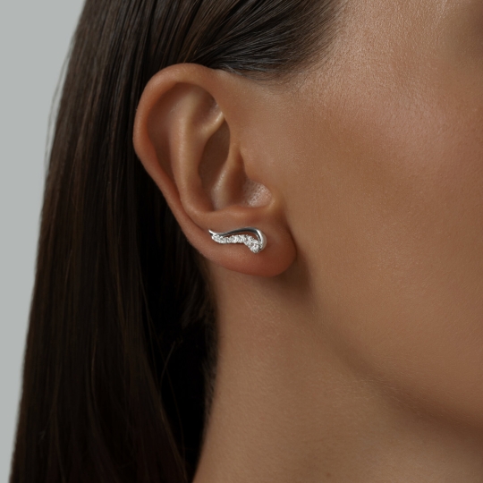 Серьги из серебра с фианитами