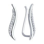 Серьги из серебра с фианитами