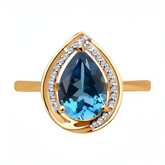 Кольцо из золота с фианитами