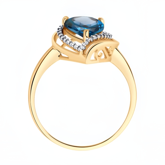 Кольцо из золота с фианитами