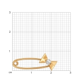 Брошь из золота с фианитом