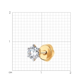 Серьга одиночная из золота с фианитом