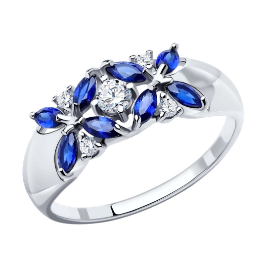 Кольцо из серебра с фианитами