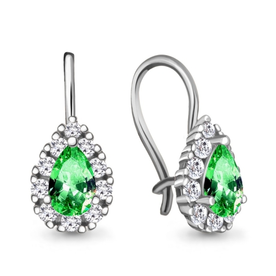 Серьги из серебра с фианитами