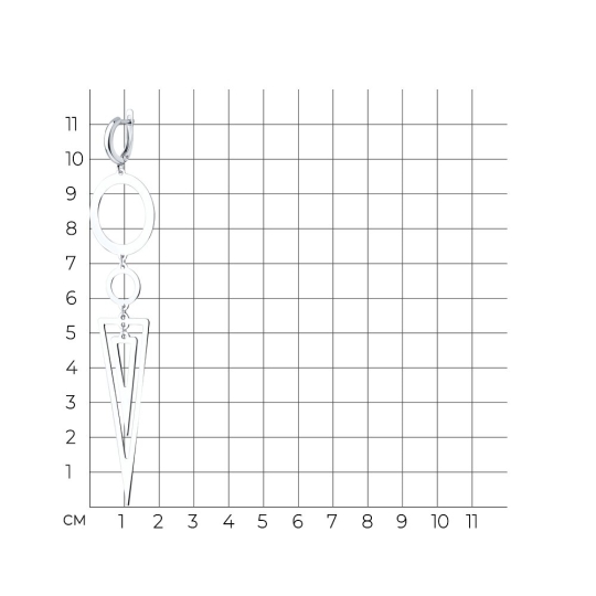 Одиночная серьга из серебра 