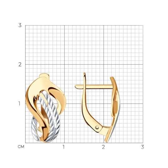 Серьги из золота с бриллиантами и сапфирами