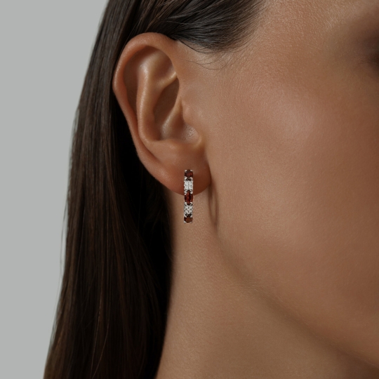 Серьги из серебра с черными фианитами