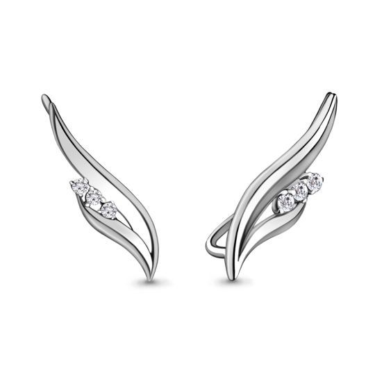 Серьги из серебра с фианитами