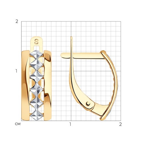 Серьги из золота с алмазной гранью