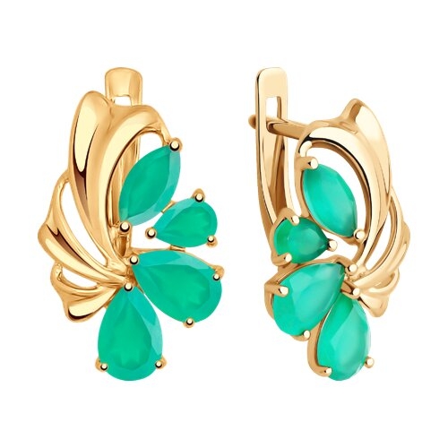 Серьги из золота с выращенными бриллиантами