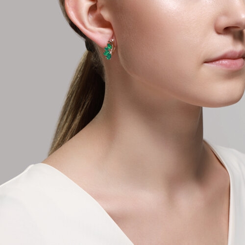 Серьги из золота с выращенными бриллиантами