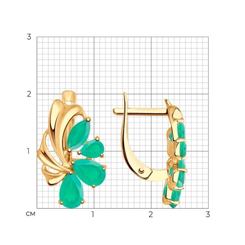Серьги из золота с агатами
