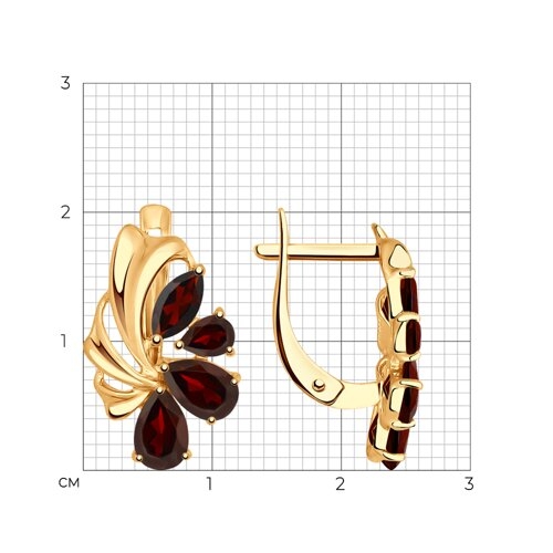 Серьги из золота с алмазной гранью и бриллиантами