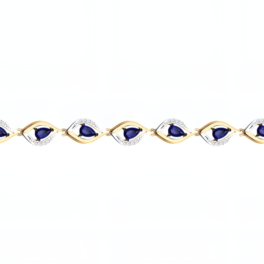 Браслет из золота с бриллиантами и сапфирами