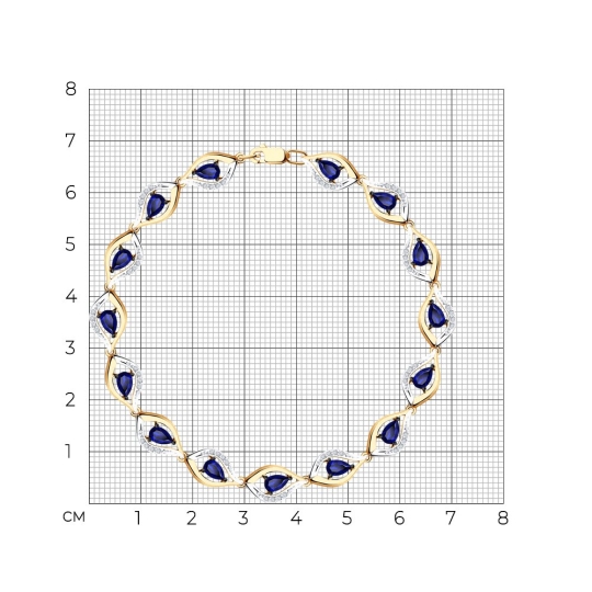 Браслет из золота с бриллиантами и сапфирами