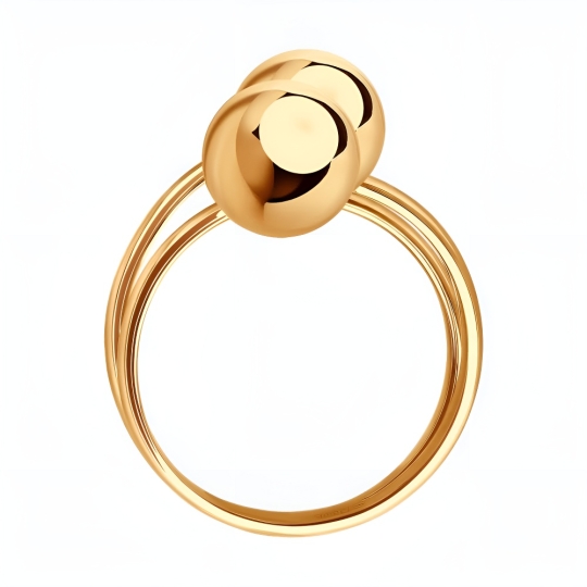 Кольцо из золота с жемчугом и фианитами 