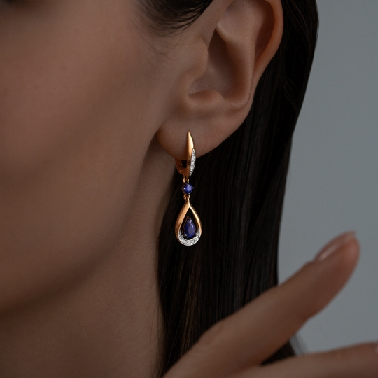 Серьги из золота с жемчугом и фианитами