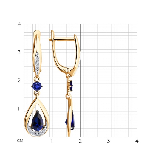 Серьги из золота с жемчугом и фианитами