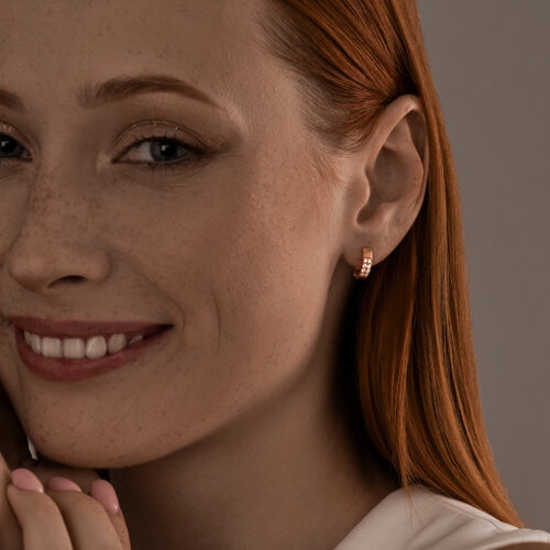 Серьги из серебра с фианитами