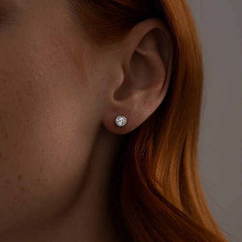 Серьги из серебра с фианитами