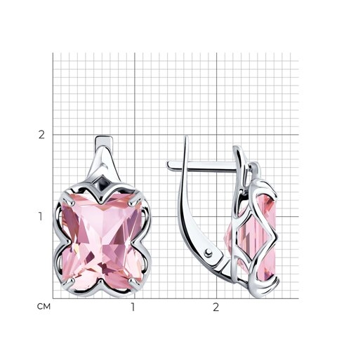 Серьги из серебра с фианитами 